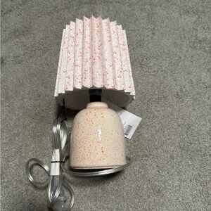 Threshold Coral Speckled Lamp with Pleated Shade